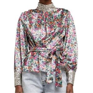 NWT Nordstrom River Island Sequin Top